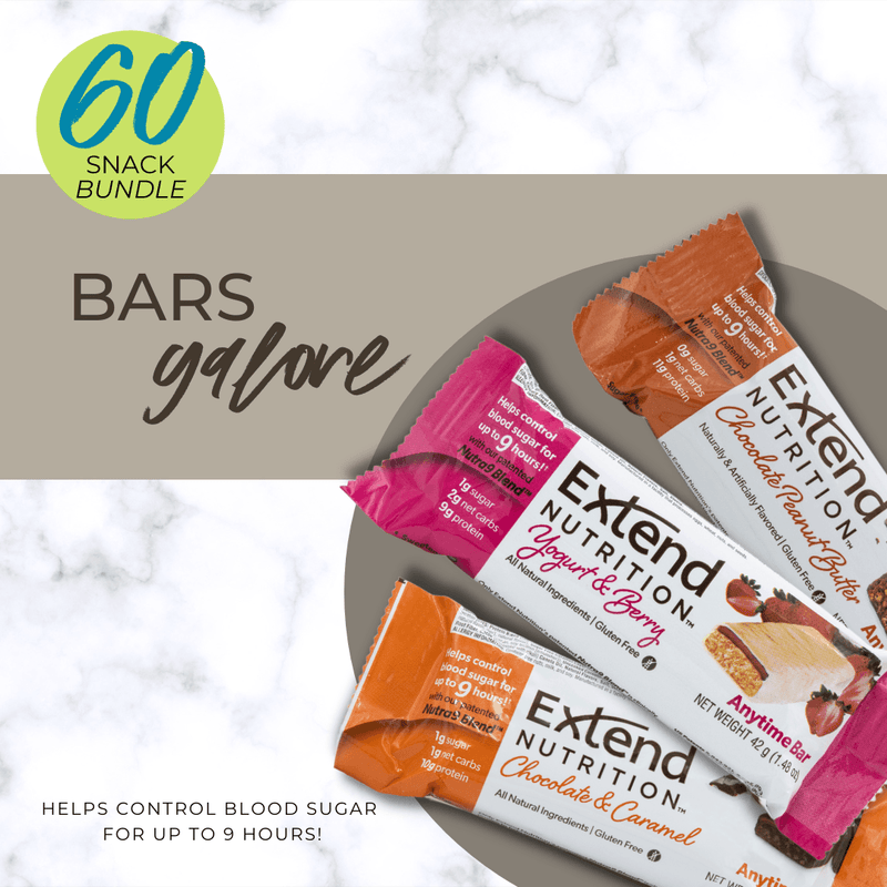 Extend: Bars Galore, Chocolate, PB & Fruit (60 Snacks) - Extend Nutrition
