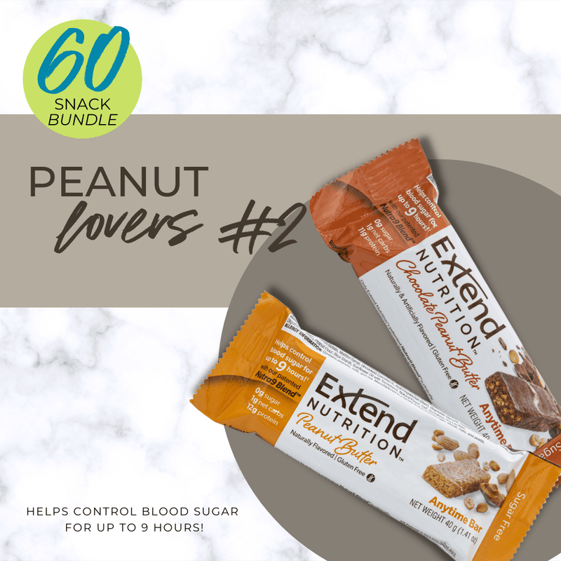 Extend: Peanut Lovers #2 Box (60 Snacks) - Extend Nutrition